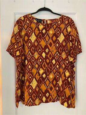 Via Seta Studio Silk Blouse Sz XL